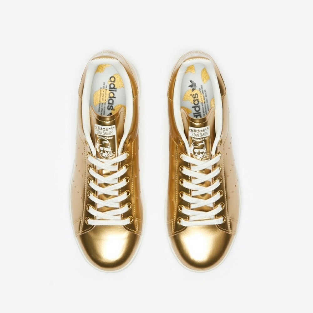 🚫SOLD🚫 adidas men's stan smith sneaker shoes gold metallic - Picture 15 of 16